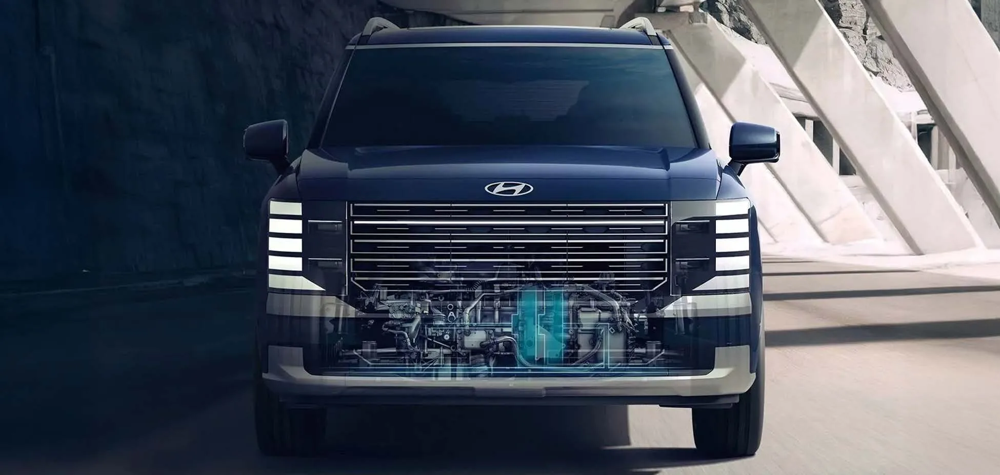 Vista frontal de motor ilustrativa - Hyundai Owner