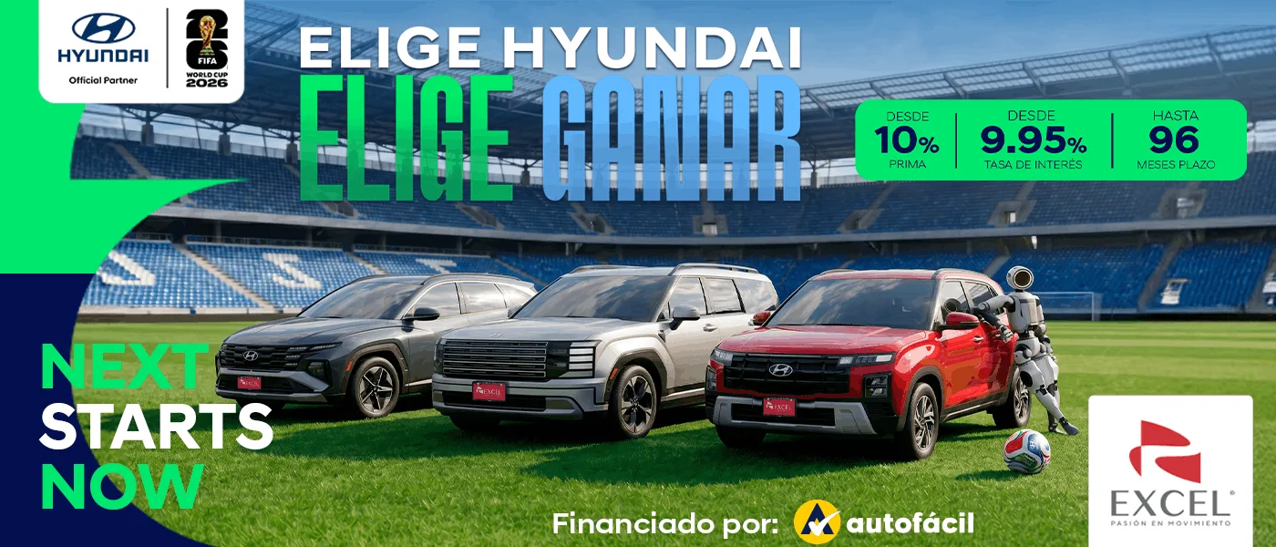 Hyundai Honduras Elige Hyundai, Elige Ganar. SUV Hyundai Tucson, Santa Fe y Creta con financiamiento Autofácil, promoción oficial FIFA World Cup 2026